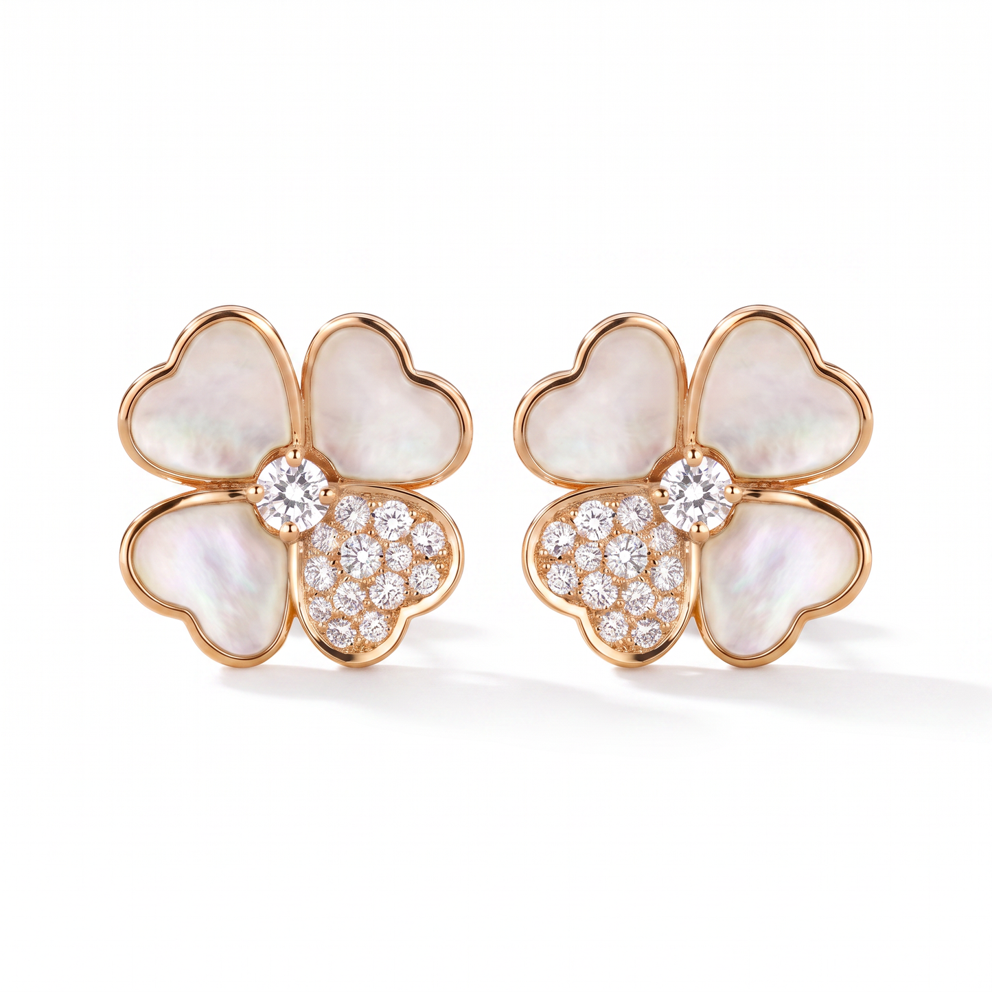 Cosmos Medium Clover Pavé Earrings
