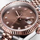 Datejust Chocolate Diamond Dial Fluted Bezel Two Tone Everose Gold Jubilee Bracelet | RL 41 126331