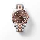 Datejust Chocolate Diamond Dial Fluted Bezel Two Tone Everose Gold Jubilee Bracelet | RL 41 126331