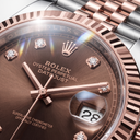 Datejust Chocolate Diamond Dial Fluted Bezel Two Tone Everose Gold Jubilee Bracelet | RL 41 126331