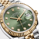 Datejust Olive Green Diamond Dial Yellow Gold Watch