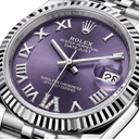 Datejust Roman Index VI Diamond Aubergine Dial Watch