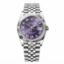 Datejust Roman Index VI Diamond Aubergine Dial Watch