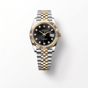 Datejust Stainless Steel Yellow Gold Black Diamond Dial Jubilee Bracelet | RL 41 126333-006