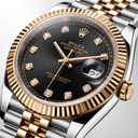 Datejust Stainless Steel Yellow Gold Black Diamond Dial Jubilee Bracelet | RL 41 126333-006