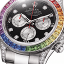 Daytona Rainbow White Gold Black Diamond Dial Sapphire Bezel Men's Watch | RL 40 116599RBOW