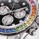 Daytona Rainbow White Gold Black Diamond Dial Sapphire Bezel Men's Watch | RL 40 116599RBOW