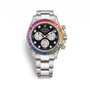 Daytona Rainbow White Gold Black Diamond Dial Sapphire Bezel Men's Watch | RL 40 116599RBOW