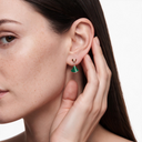 Diva's Dream Green Fan Drop Earrings