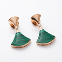 Diva's Dream Green Fan Drop Earrings