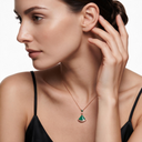 Diva's Dream Pavé Green Pendant Necklace