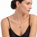 Diva's Dream Paved Red Openwork Pendant Necklace