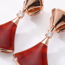 Diva's Dream Red Fan Drop Earrings