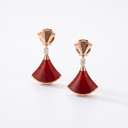 Diva's Dream Red Fan Drop Earrings