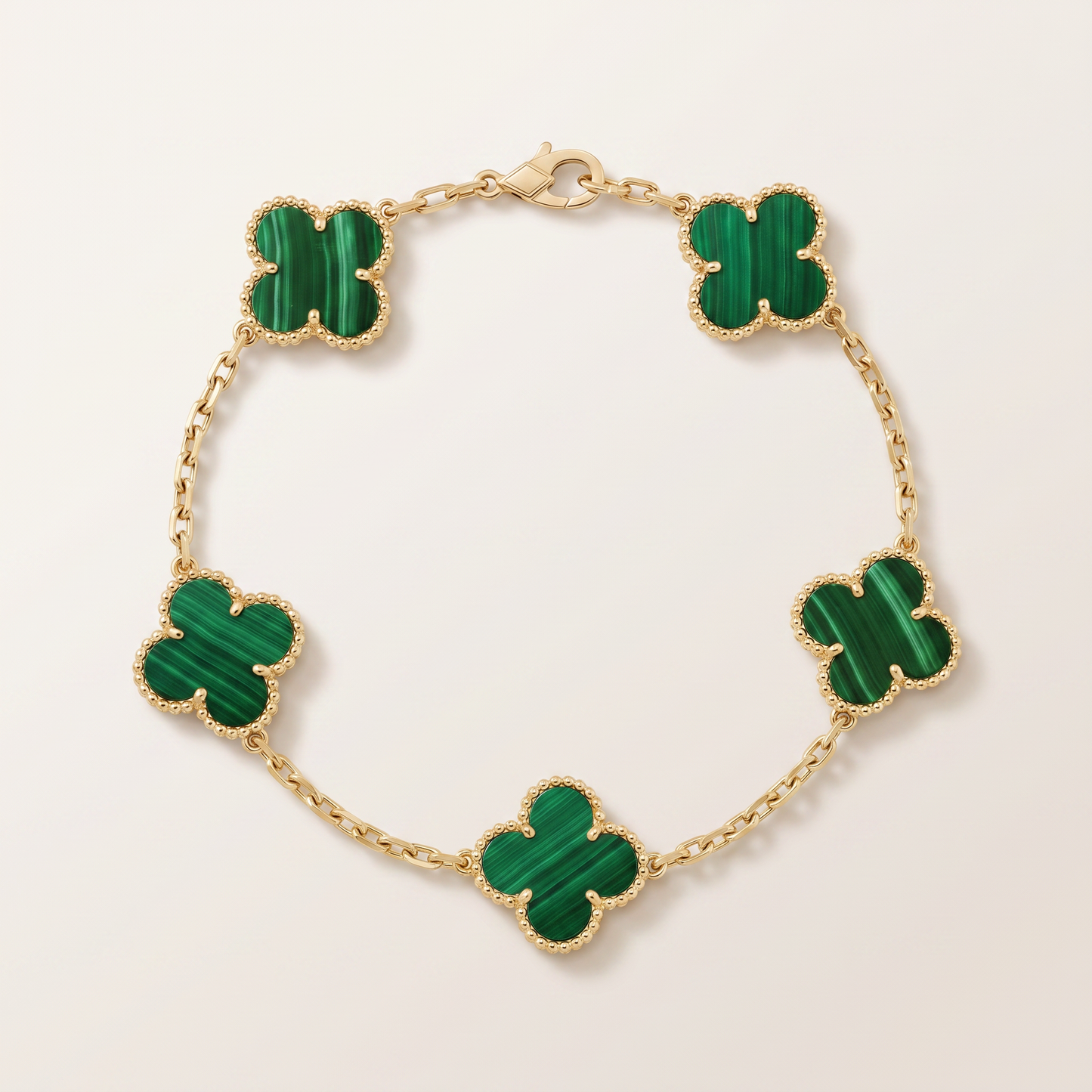 Alhambra Malachite 5 Motifs Clover Bracelet