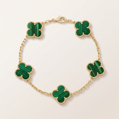 Alhambra Malachite 5 Motifs Clover Bracelet