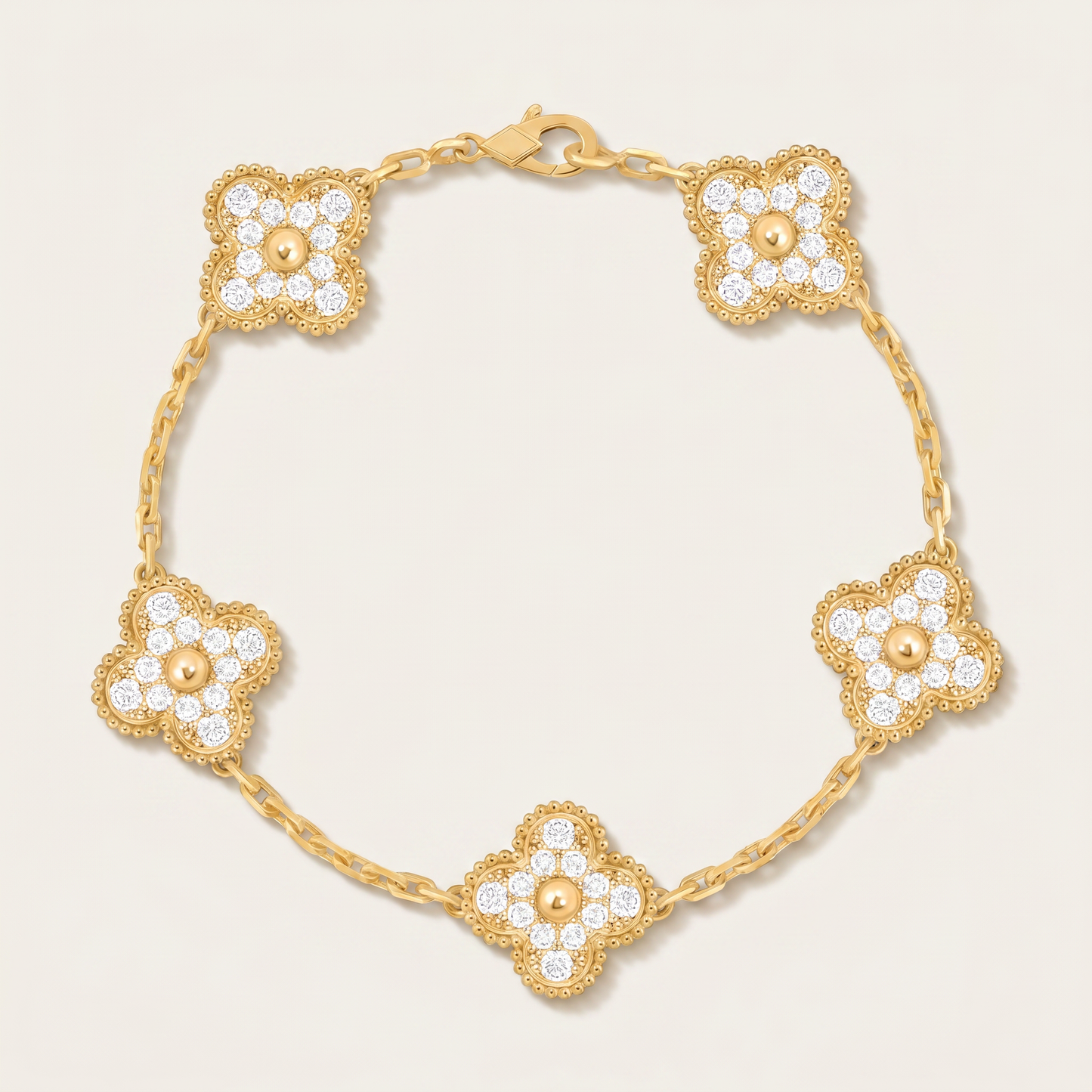 Vintage Alhambra Diamonds Clover Bracelet