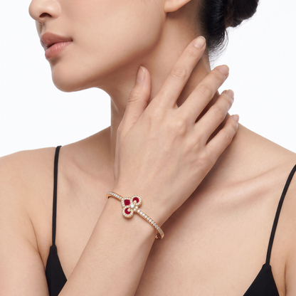 Fleur De Lis Red Bangle