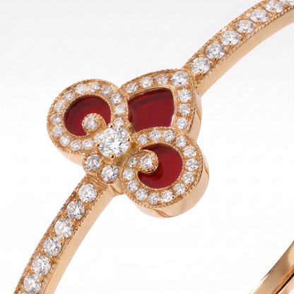 Fleur De Lis Red Bangle