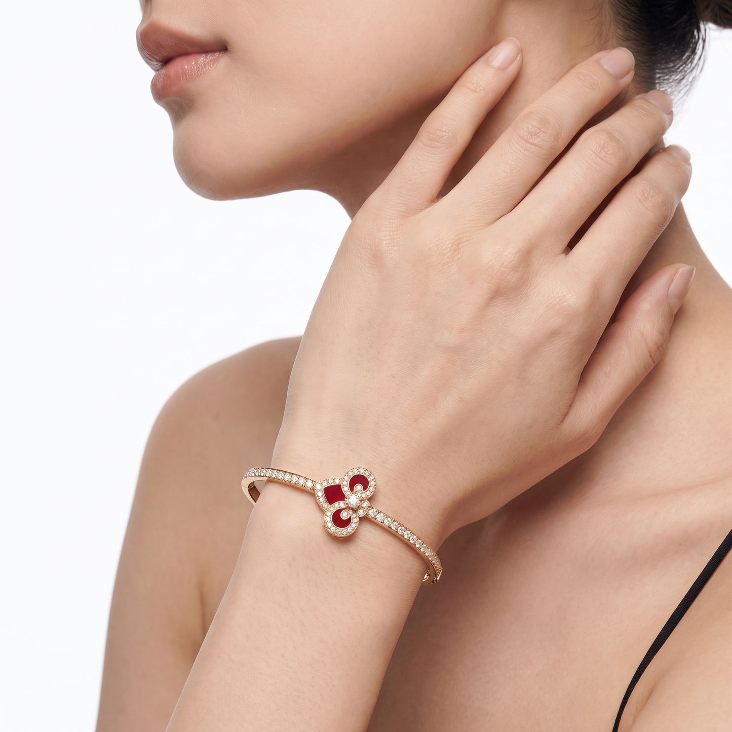 Fleur De Lis Red Bangle