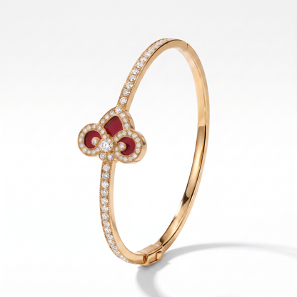 Fleur De Lis Red Bangle