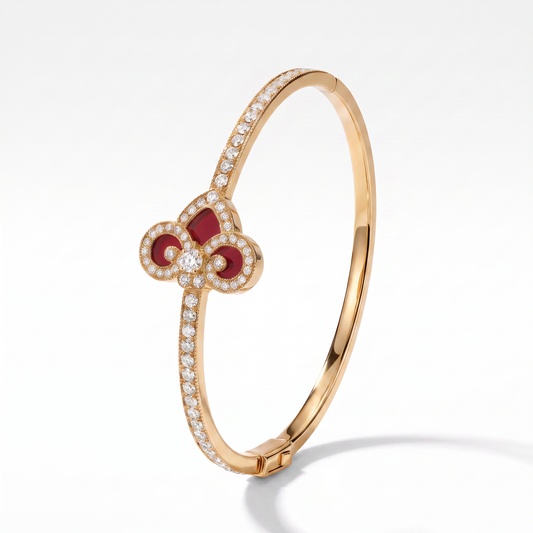 Fleur De Lis Red Bangle