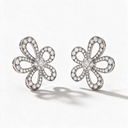 Flowerlace In White Pavé Earrings