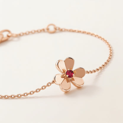 Frivole Ruby Clover Bracelet