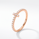 Full Diamond T Wire Band Ring