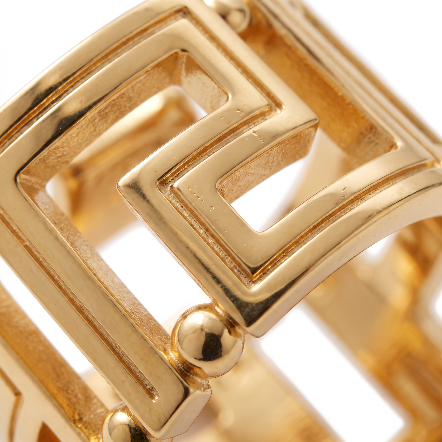 Gold Tone Greca Ring
