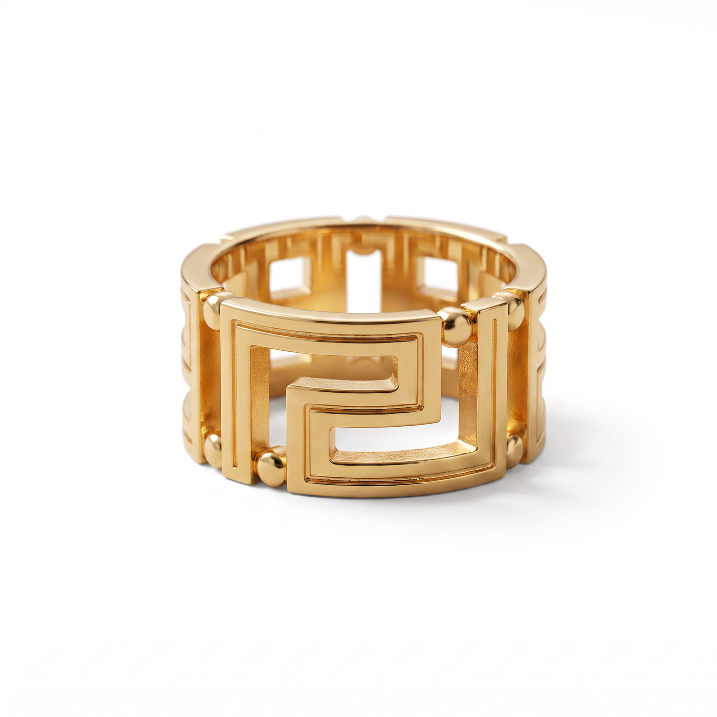 Gold Tone Greca Ring