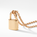 Gold Tone Lock Pendant Chain Necklace