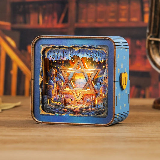 Star of David - 3D Wooden Puzzle Night Light