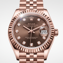 Lady-Datejust Chocolate Diamond Dial Full Everose Watch