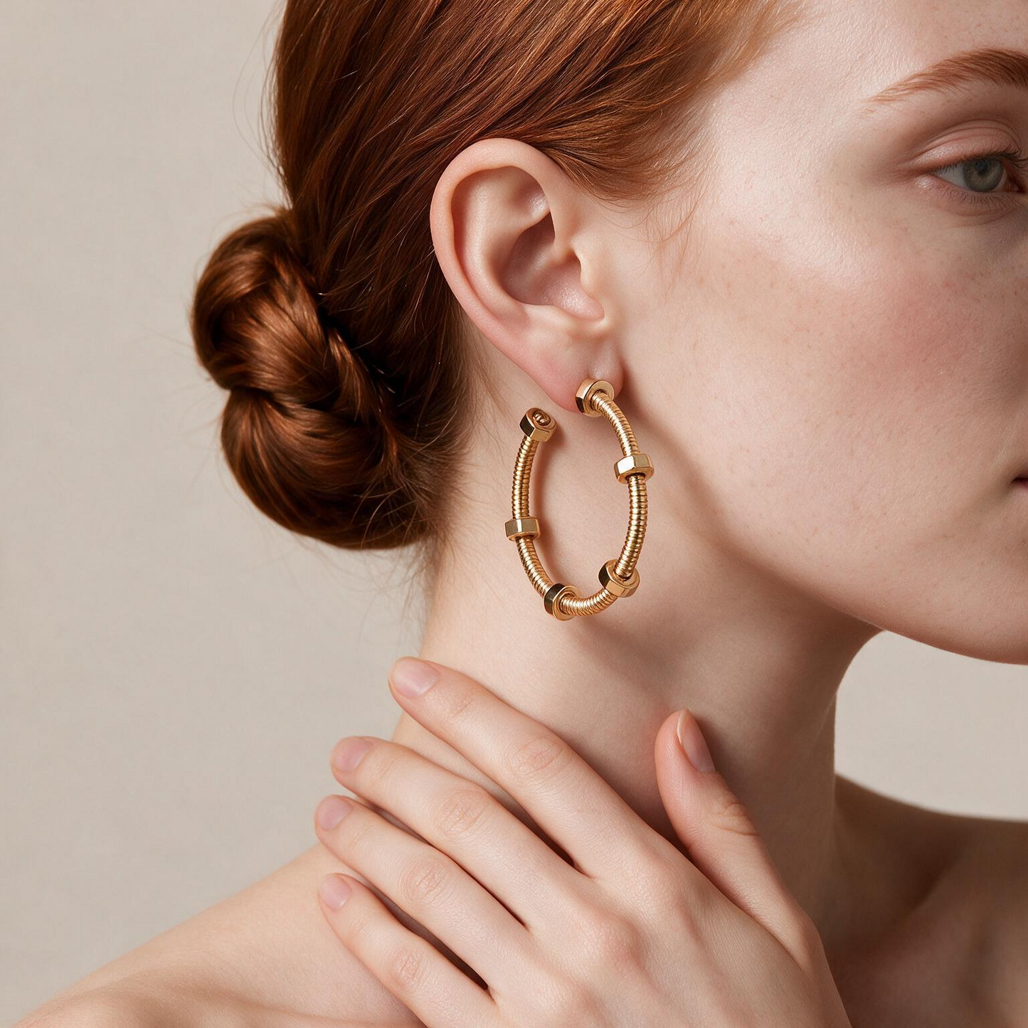 Large Screws Écrou De Earrings