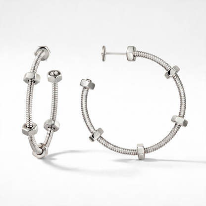 Large Screws Écrou De Earrings