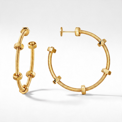 Large Screws Écrou De Earrings