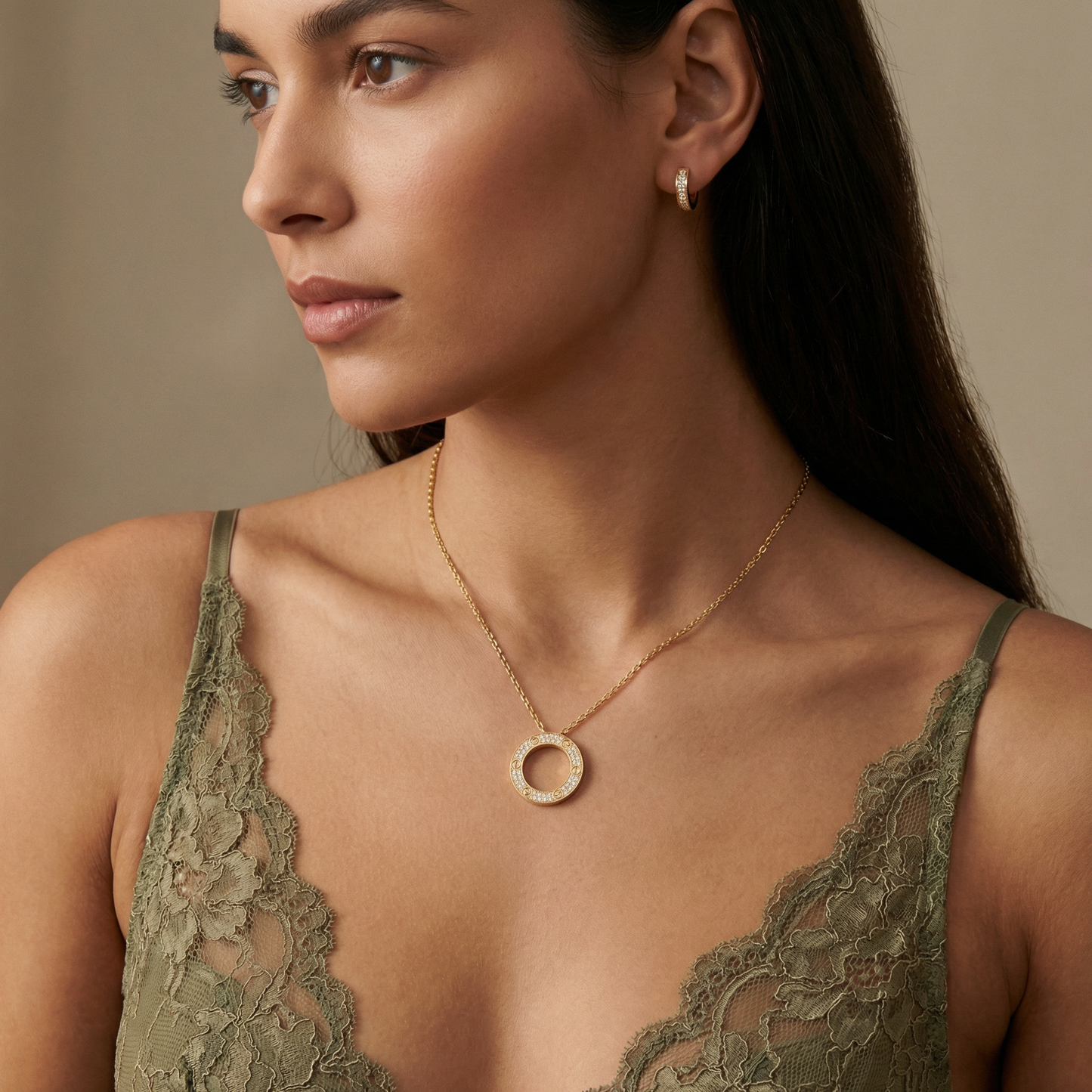 Love Paved Necklace
