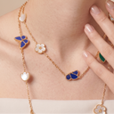 Lucky Flower Butterfly Leaf Long 20 Motifs Necklace