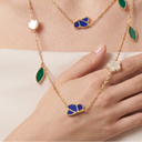 Lucky Flower Butterfly Leaf Long 20 Motifs Necklace