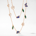 Lucky Flower Butterfly Leaf Long 20 Motifs Necklace