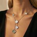 Magic Alhambra Chalcedony 6 Motifs Necklace