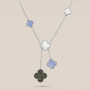 Magic Alhambra Chalcedony 6 Motifs Necklace