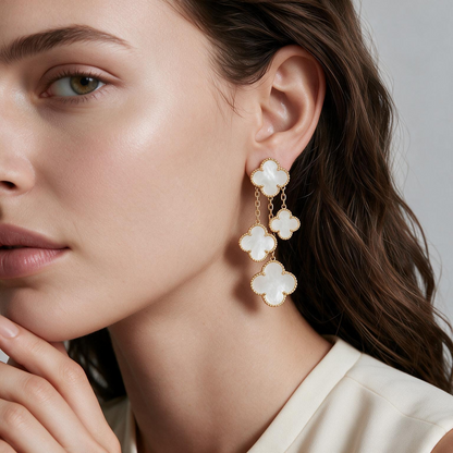 Magic Alhambra Clover Mother Of Pearl Four Motifs Earrings