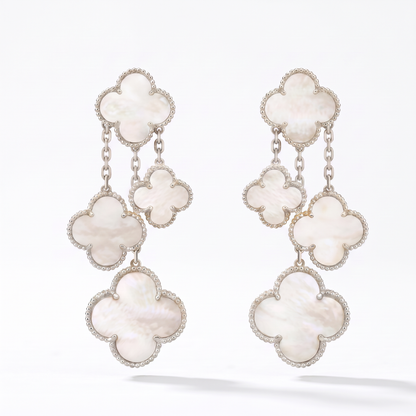 Magic Alhambra Clover Mother Of Pearl Four Motifs Earrings