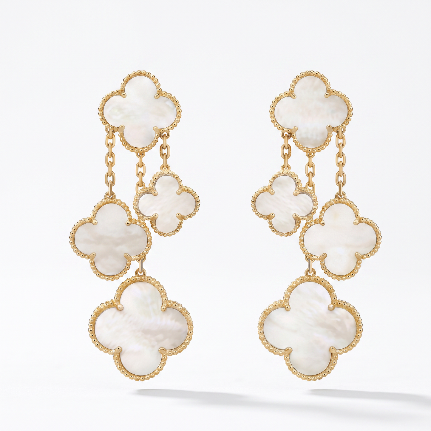 Magic Alhambra Clover Mother Of Pearl Four Motifs Earrings