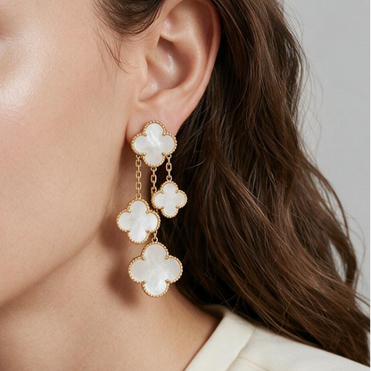 Magic Alhambra Clover Mother Of Pearl Four Motifs Earrings