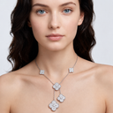 Magic Alhambra Pavé Diamond 6 Motifs  Necklace