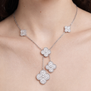 Magic Alhambra Pavé Diamond 6 Motifs  Necklace