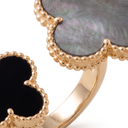 Magic Alhambra Onyx And Black Pearl Clover Between The Finger Ring